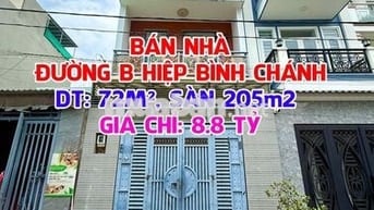 ✨ Bán nhà đẹp 4PN, 205m² – Đường B, Hiệp Bình Chánh – 8.8 tỷ