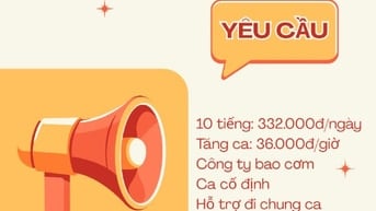 CẦN NGƯỜI LÀM VIỆC SƠ CHẾ THU NHẬP 8-10TR BAO CƠM ỨNG LƯƠNG TUẦN