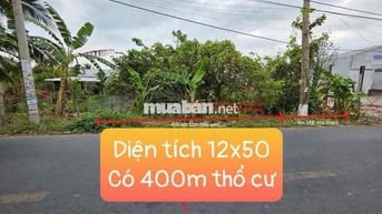 Đất mặt tiền Huỳnh Thị nở 12x50 có 400m thổ cư giá 8 tỷ 800 tr (TL)