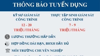 Khải Minh tuyển Kỹ sư & Thực tập sinh Giám sát Công trình