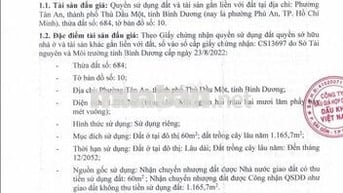 BĐS Phường Tân An, TP. Thủ Dầu Một, Bình Dương (Phú An, TP.HCM)