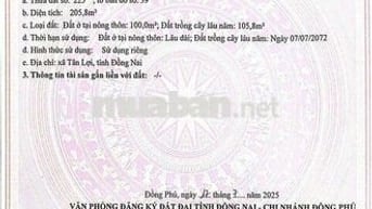 Đất gần ủy ban Tân Lợi, 6*32, giá 390