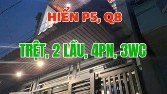 Bán nhà 1trệt, 2 lầu, Hẻm 1225 Phạm Thế Hiển P5, Q8. Ngang 3,8mx 10m