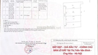 CHÍNH CHỦ BÁN LÔ ĐẤT TẠI Thị Trấn Vân Đình - Ứng Hòa - Hà Nội