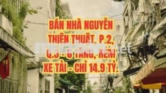 🔥 BÁN NHÀ NGUYỄN THIỆN THUẬT, P.2, Q.3 - 6 TẦNG, HẺM XE TẢI - CHỈ