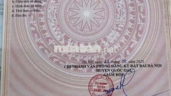 CHỈ 2, 6TỶ SỞ HỮU LÔ ĐẤT 120M FULL THỔ CƯ, HÒA TRÚC XÃ PHÚ CÁT HÀ NỘI