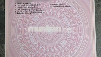 Đất Suối Hiệp gần QL1A dt 100m full thổ cư giá chỉ 690tr, sổ hồng