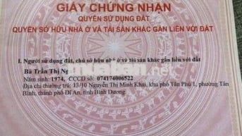 Bán đất + nhà cấp 4 chính chủ, phường Tân Bình, Dĩ An Bình Dương