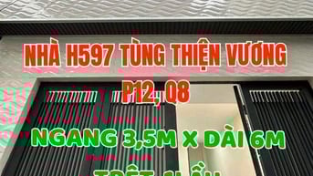 Nhà mới, đẹp, 1trệt, 1 lầu, H597 Tùng Thiện Vương, P12,Q8. N3,5m x D6m