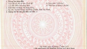 CẦN BÁN ĐẤT ĐỨC HUỆ – LONG AN, ĐẤT FULL THỔ CƯ, SỔ HỒNG CHÍNH CHỦ