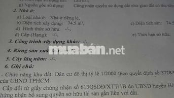 Bán Nhà mặt tiền- sát chợ đầu mối Hóc Môn