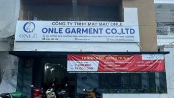 CTY MAY MẶC ONLE tuyển thiết kế rập, công nhân may & quản lý SX