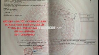 ĐẤT ĐẸP – GIÁ TỐT – CHÍNH CHỦ BÁN TẠI Xã Ea Nuoil, Buôn Đôn, Đắk Lắk