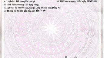 Bán Lô 4.762,4m2 Tại Tổ 17, ấp 1C, Xã Phước Thái, Huyện Long Thành,