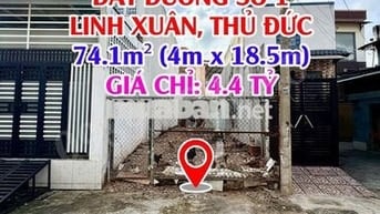BÁN ĐẤT ĐƯỜNG SỐ 1, P. LINH XUÂN – 74.1M² – GIÁ CHỈ 4.4 TỶ