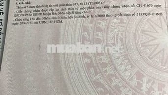 Đất đẹp Trung Chánh, HM đường Đồng Tâm, 93m2 (5 x 19)m, SHR, 1,850 tỷ