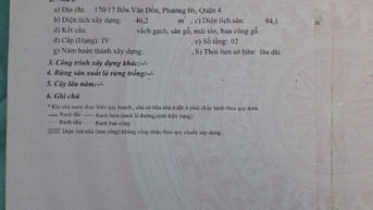 Bán đất 51 met vuông 170/17 Bến Vân Đồn 