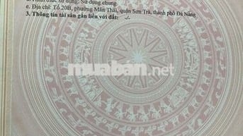 🔴 Bán Lô Đất Kiệt Trương Định Sát Bãi Tắm Mân Thái- Chợ Cá