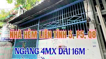 Cần bán gấp nhà 1trệt, 1 lầu, Hẻm Liên Tỉnh 5, P5, Q8. N4m x Dài 16m