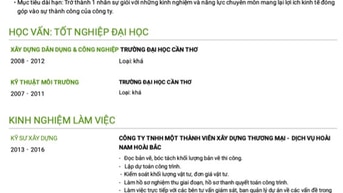 Nam, Kỹ sư xây dựng DD&CN, tìm việc làm khu vực hcm và khu vực lân cận