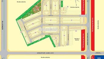Bán 196 m2 đất, full thổ, Bến Cát, mặt tiền Hùng Vương, sổ hồng riêng.