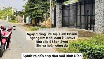 CÒN 1 CĂN Thanh Lý, DT: 138m2. (ngang 6m, dài 23m) Cấp 4 (3pn,2wc).