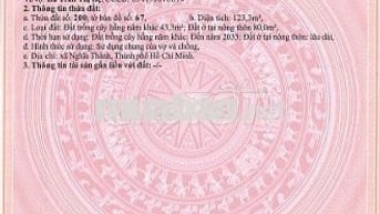 CHÍNH CHỦ BÁN ĐẤT THỔ CƯ SẴN SỔ KHU VỰC NGHĨA THÀNH-HCM (CHÂU ĐỨC CŨ)