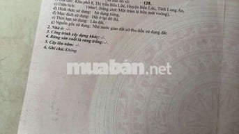 BÁN GẤP NỀN ĐẤT FULL THỔ CƯ NỞ HẬU HƠN 7M GẦN CHỢ VÀ KHU CÔNG NGHIỆP