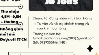 Chị cần thêm 3 bạn nhân sự vào team phụ chị bán thức uống thể thao 