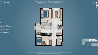 Chính chủ bán The Gió view sông 2pn chưa tới 48tr/m2 tất cả thuế phí.
