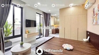 Studio ban công, tách bếp, máy giặt riêng, full NT mới