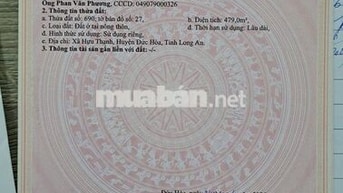 CHÍNH CHỦ CẦN BÁN 7 LÔ ĐẤT LIỀN KỀ 100% THỔ CƯ 10X48M