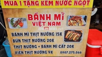 Sang Chỗ Bán Bánh Mì kèm xe inox ngay trường Ngô Quyền đông học sinh