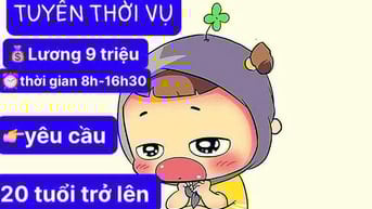 Cần gấp 4 LĐPT phỏng vấn đi làm ngay 