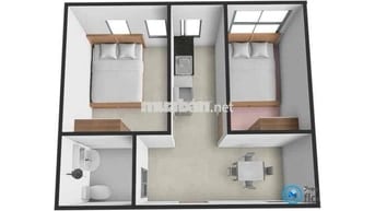 Khai trương căn 2 Phòng ngủ 1WC, 1 P. khách, Full nt, gần CV Làng Hoa