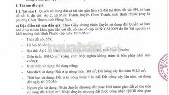 BĐS Ấp 2, Minh Thành, Chơn Thành, Bình Phước (Chơn Thành, Đồng Nai)