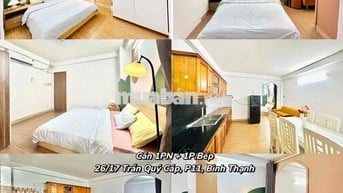 Căn 1PN + 1 P.Bếp riêng (siêu rộng) trung tâm Bình Thạnh