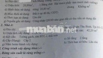Bán nhà CMT8 21M2, HXH cách 10m, nhỉn 2 tỷ