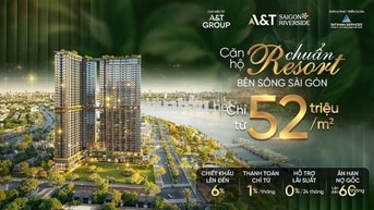 Căn 1PN 44m2 trên QL13, 3 mặt view sông SG, TT 1%/tháng,LS 0%/24 tháng