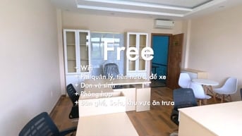 Cho thuê văn phòng có nội thất, phòng họp, máy in, chỗ để oto