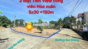 BÁN LÔ ĐẤT 2 MẶT TIỀN ĐƯỜNG 5M THÔNG - VIEW CÔNG VIÊN HOÀ XUÂN