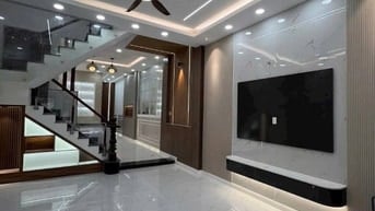 Nhà mặt tiền 16m hiện đại 5mx22m đi bộ ra chợ  đúc 1 lầu 4 p.n 4wc