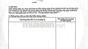 6 lô sổ mới gần Đs6 đối Diện Vạn Phúc ô tô đường nhựa 4,5x12.3m