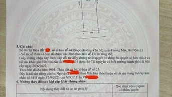 Bán mảnh đất Tam Trinh ngõ ô tô thông kinh doanh, Dt 52m2, mt 4m.
