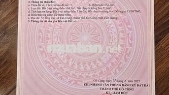 GIÁ TỐT ! CHÍNH CHỦ CẦN BÁN ĐẤT ĐƯỜNG QL 50,Đất Ở ĐÔ THỊ,TP GÒ CÔNG