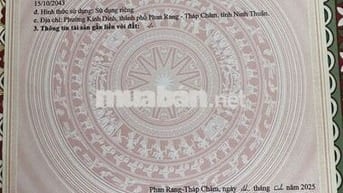 Bán lô đất 84m2 Thổ Cư, sau lưng ks Hồ Phong. PHƯỜNG TẤN TÀI. PHAN Ran