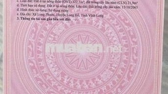 BÁN GẤP ĐẤT NỀN THỔ CƯ ĐỐI DIỆN KHU NHÀ Ở NAM VIỆT- LONG PHƯỚC, VL