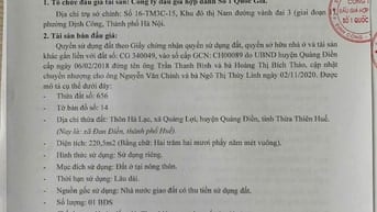 CÔNG TY ĐẤU GIÁ HỢP DANH SỐ 1 QUỐC GIA THÔNG BÁO BÁN ĐẤU GIÁ TÀI SẢN 