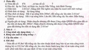 BÁN ĐẤU GIÁ TS VIB L1_ẤP AN THỚI, XÃ ĐỊNH AN, DẦU TIẾNG, BÌNH DƯƠNG