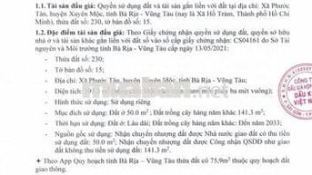 BĐS Xã Phước Tân, huyện Xuyên Mộc, tỉnh BR-VT (Xã Hồ Tràm, TP.HCM)